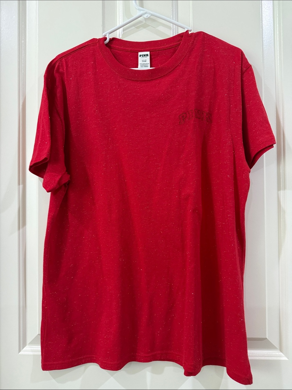 PINK Victoria's Secret Campus Cotton T-shirt in Bright Vermillion - Picture 2 of 9